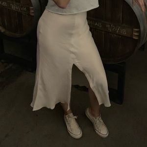 Zara cream satin skirt